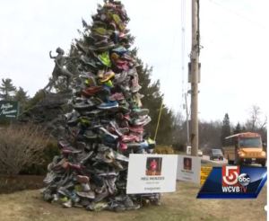 "Soles of Love" created by Kel Kelly, photo courtesy of Channel 5 news in Boston, MA